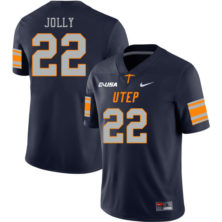 Men-Youth #22 Ezell Jolly UTEP Miners 2023 College Football Jerseys Stitched Sale-Navy